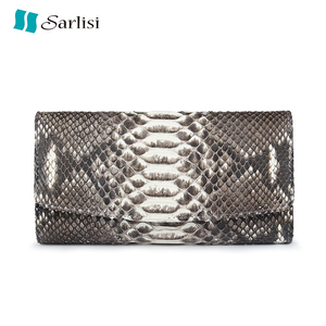 Sarlisi泰国蟒蛇皮长款钱包新款手拿包女士多卡位手包手抓包钱夹