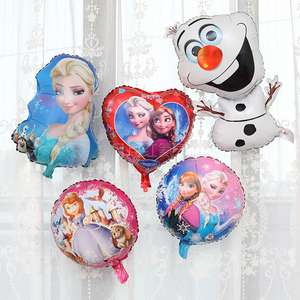 卡通能飞气球 冰雪奇缘公主生日派对装饰 铝箔铝膜圆形人物