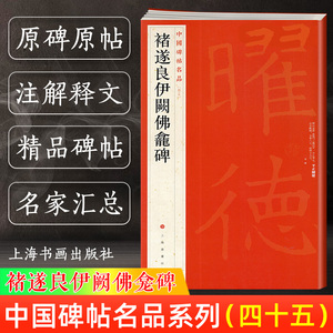 褚遂良伊阙佛龛碑 中国碑帖名品45 译文注释繁体旁注 褚体楷书毛笔字帖书法临摹帖练古帖碑帖拓本 历代集评 上海书画出版社