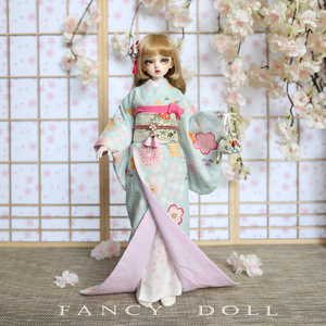 bjd 小布 ob27 4分3分6分留袖和服传统日式和服娃衣材料包纸样教