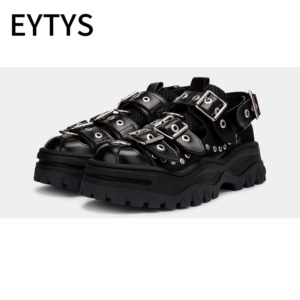 国内现货 EYTYS Athena泫雅同款 绒面铆钉镂空厚底凉鞋女