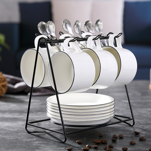 北欧风格咖啡杯套装套具家用欧式杯碟陶瓷花茶杯子简约小奢华优雅