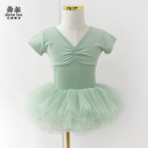 夏季新款儿童芭蕾舞裙小女孩舞蹈服女童短袖纯棉少儿中国舞考级服