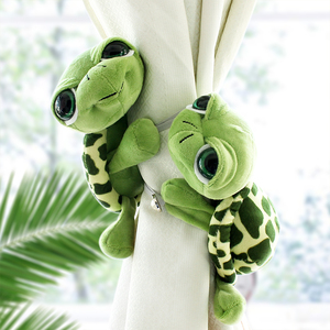 韩式卡通窗帘扣大眼龟小乌龟公仔创意绑带可爱卧室系带扣一对包邮