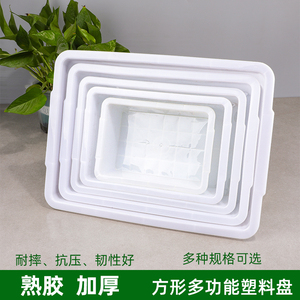 塑料长方形白色盆食品盒小盘子工具零件整理收纳盒麻辣烫烧烤冰盘