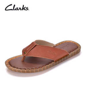 Clarks其乐24夏季人字拖头层牛皮夹脚拖鞋沙滩软底防滑透气百搭男