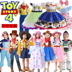 儿童节服装玩具总动员胡迪翠丝巴斯光年cosplay女童牧羊女连衣裙