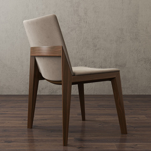定制北欧白蜡木实木餐椅家用现代简约真皮麻布艺靠背椅休闲椅凳子