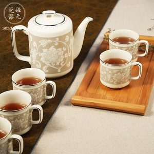 硅元陶瓷 中式茶壶套装茶具家用水壶釉中彩功夫茶大号茶壶茶杯