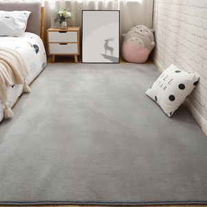 北欧床边短毛绒地毯家用客厅大面积垫子卧室可坐可睡地摊垫满铺毯