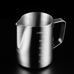 奶缸奶茶咖啡拉花缸拉花杯尖嘴304不锈钢带刻度量杯量水杯拉茶杯
