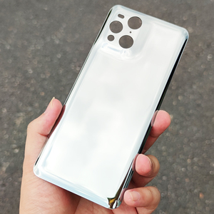 适用OPPO FindX3 Pro手机替换后盖 仿金属镜面亮银色背壳PEEM00