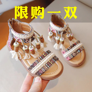 女童鞋夏季儿童傣族民族风凉鞋凉拖中大童女孩鞋子公主鞋女童童鞋