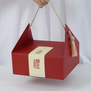 中国风喜糖盒结婚伴手礼空盒手提式袋创意宝宝满月周岁糖果大礼盒