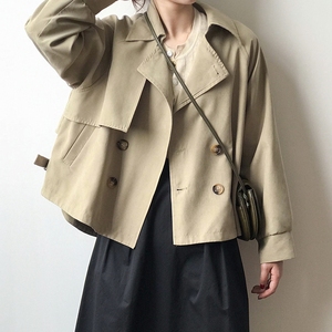日本代购SLY气质流行短款英伦风衣春秋小个子派克服工装外套潮女