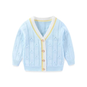 男童针织开衫夏季新款男宝宝薄款空调衫儿童洋气毛衣上衣婴儿外套