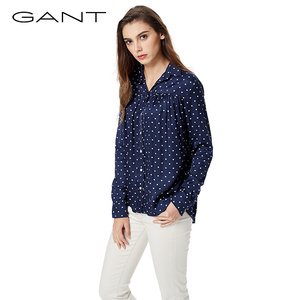 【双11狂欢价】GANT/甘特夏新品 女士圆点印花长袖衬衫时