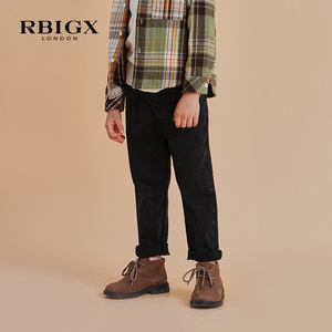 RBIGX瑞比克童装秋季新款百搭设计感潮流休闲帅气男童裤子牛仔裤
