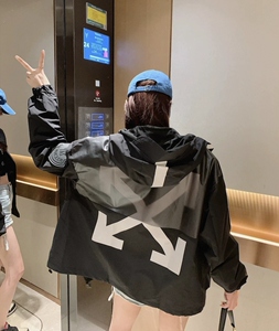 正品 off-white 3M反光箭头冲锋衣连帽防风衣 OW夹克外套男女同款