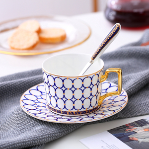 骨瓷咖啡杯碟套装欧式奢华轻奢高颜值陶瓷杯子法式出口下午茶茶具