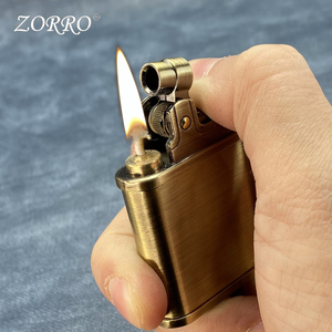 zorro佐罗煤油打火机男复古创意按压个性定制老式伸缩磕头烟斗机