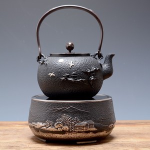 铁壶 龟寿堂波千鸟铸铁壶 日本原装进口纯手工砂铁壶烧水壶煮茶壶