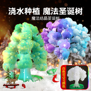 儿童纸树开花魔法圣诞树水晶种植浇水开花科学实验套装节玩具礼物