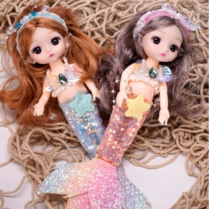 美人鱼娃娃女孩玩具可爱人鱼公主换装洋娃娃仿真人偶儿童生日礼品