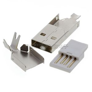 USB插座 三件套2.0公头 5P焊接式插头MICRO迈 diy数据线配件接口