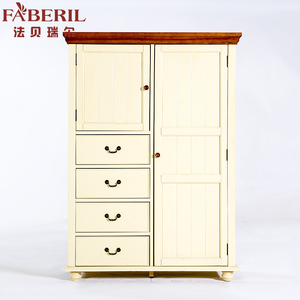 地中海风格实木衣柜实木定制 美式衣柜卧室家具储物柜衣柜水性漆