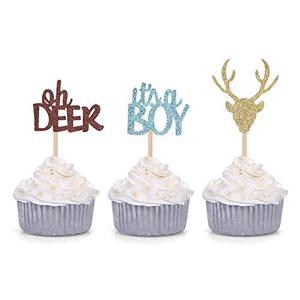 Oh Deer Its A Boy Cupcake Toppers for Male Baby S