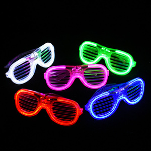 抖音蹦迪装备儿童玩具发光百叶窗眼镜发光眼镜led发光眼镜爆闪光