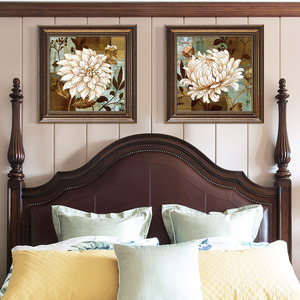 美式乡村卧室装饰画温馨床头挂画沙发背景墙壁画欧式室内墙画花卉
