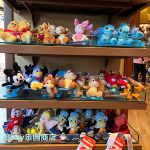 香港迪士尼 史迪仔玩具总动员小猪维尼跳跳虎安坐肩膀磁铁毛公仔