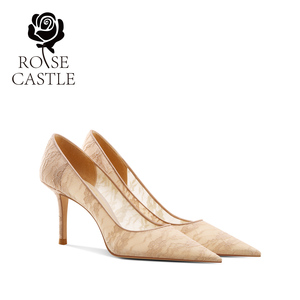 梦幻之诗rose castle新中式手工蕾丝婚鞋女婚纱新娘鞋旗袍高跟鞋