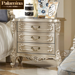 欧式全实木床头柜美式轻奢床头柜整装简欧雕花床柜子卧室法式家具
