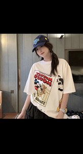 深圳设计师品牌女装新品中古米奇卡通大版短袖t恤