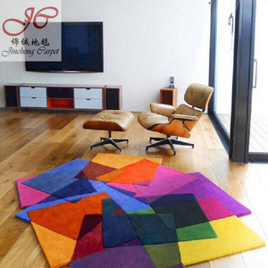 1.6x1.6米彩色方块异形客厅卧室样板房地毯定制 现代简约时尚地毯