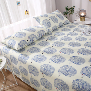 日式刺猬 夏季清凉纯棉老粗布床单单件加厚棉麻布床品不起球动物