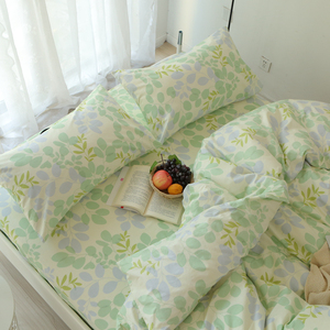 床上四件套纯棉 秋冬特价双人1.8m2.0米床简约唯美素色4件套全