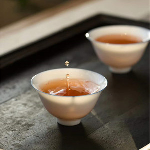 景德镇功夫茶杯主人杯薄胎白瓷品茗杯玉瓷小茶杯茶具单杯茶盏茶碗
