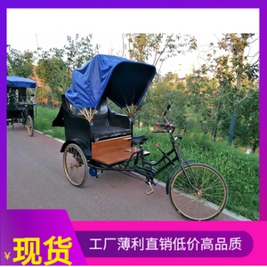 特色老上海人力三轮车民国仿古复古人力脚踏黄包车电动可定做