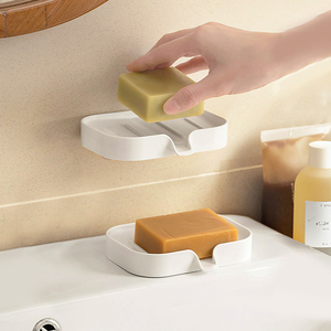 浴室墙上免打孔肥皂盒壁挂式排水盒子洗手间沥水盒悬挂香皂置物架