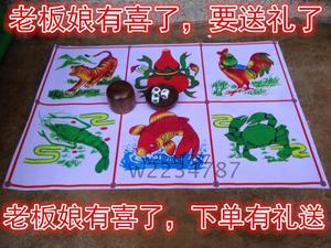特价包邮老虎鱼虾蟹葫芦鸡2厘米骰子木骰盅防水图纸赌具娱乐套装