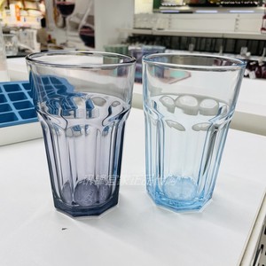 IKEA正品宜家博克尔透明玻璃杯渐变色简约清新喝水杯新款马克杯子