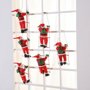 圣诞节挂件装饰品爬梯圣诞老人橱窗装饰酒店ktv老人爬梯子爬绳子