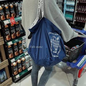 *Fish store*可爱大容量防水折叠购物袋环保袋逛超市手提肩背包