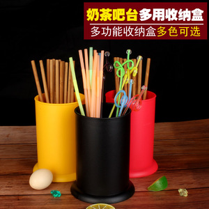 筷子筒塑料防霉沥水大容量可拆洗勺子吧台吸管盒个性收纳盒红色
