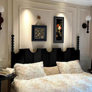 中古风玄关矮柜装饰画法式小众高级感卧室床头挂画复古客厅组合画