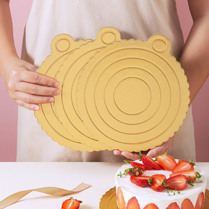 魔幻厨房蛋糕硬纸垫6/8寸金色底托圆形纸托慕斯垫加厚一次性托底
